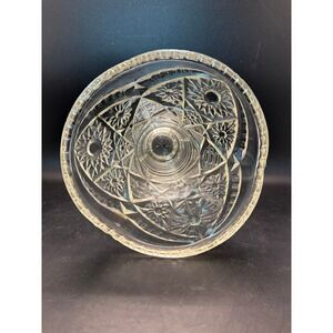 Vintage Glass Pedestal – Punch Bowl Base or Compote Ornate Scalloped Design